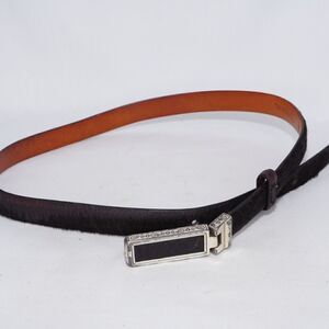 Brighton Western Style Black Pony Hair Belt, Style Q4508, 38"